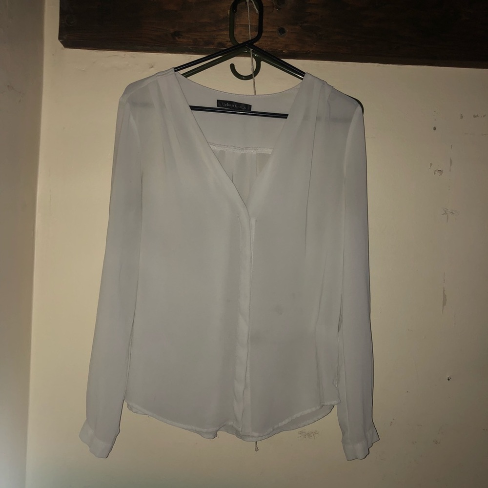 White button down blouse